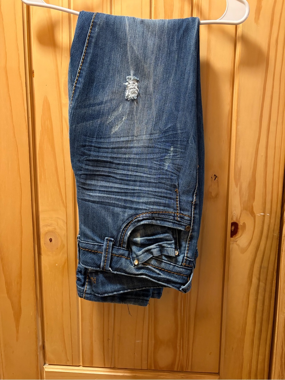 Almost Famous Slim Straight Distressed Blue Jeans